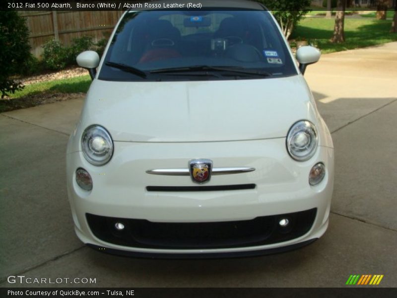 Bianco (White) / Abarth Rosso Leather (Red) 2012 Fiat 500 Abarth