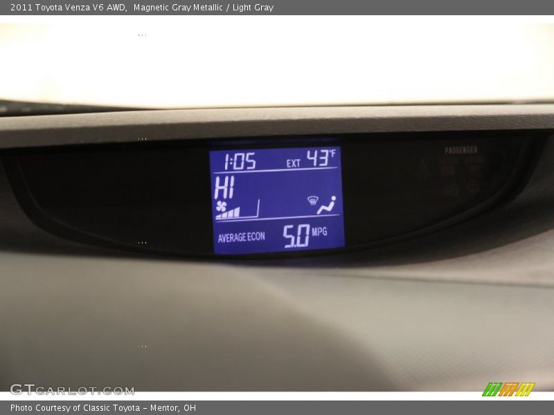 Magnetic Gray Metallic / Light Gray 2011 Toyota Venza V6 AWD