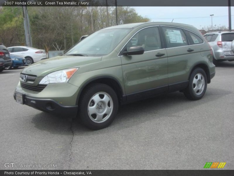 Green Tea Metallic / Ivory 2007 Honda CR-V LX