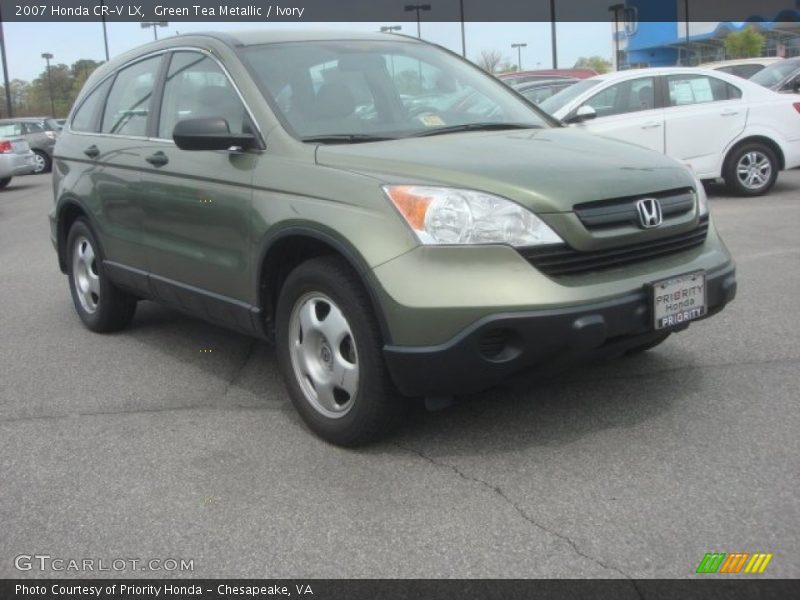 Green Tea Metallic / Ivory 2007 Honda CR-V LX
