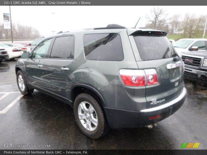 Gray Green Metallic / Ebony 2011 GMC Acadia SLE AWD