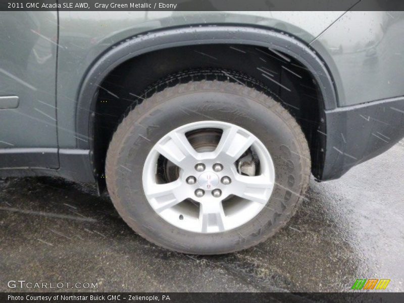 Gray Green Metallic / Ebony 2011 GMC Acadia SLE AWD