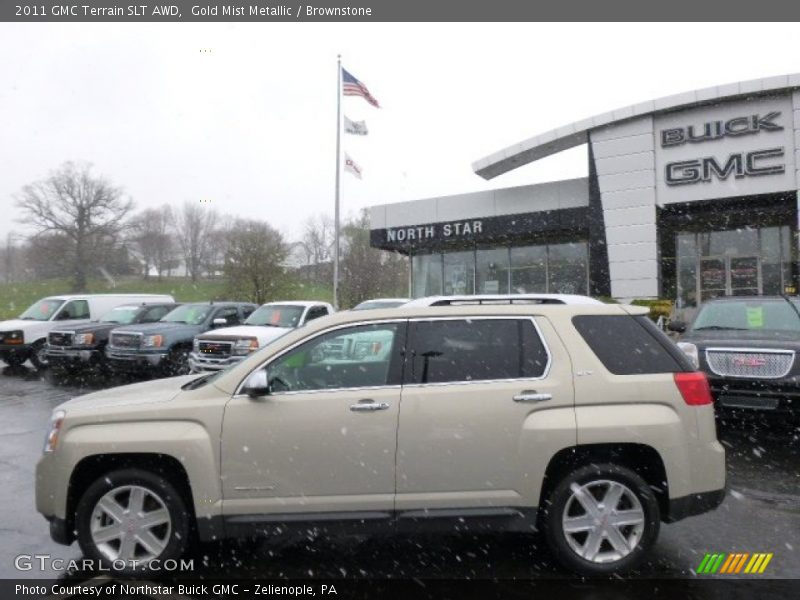 Gold Mist Metallic / Brownstone 2011 GMC Terrain SLT AWD