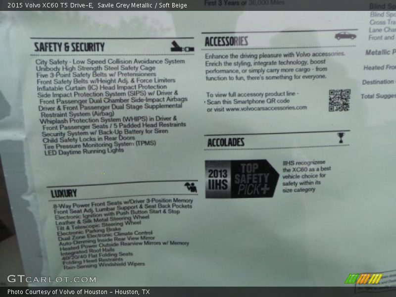 Savile Grey Metallic / Soft Beige 2015 Volvo XC60 T5 Drive-E