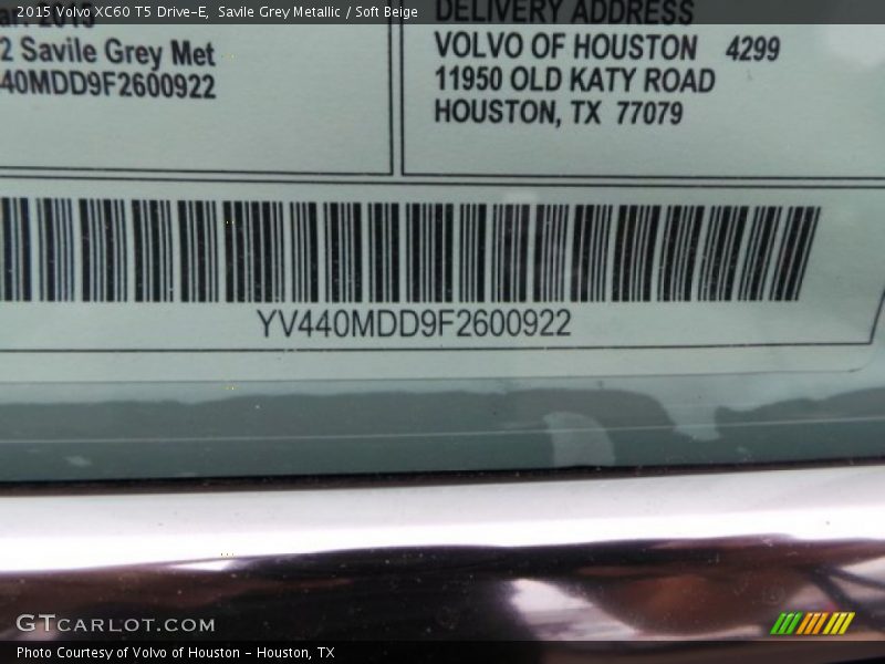 Savile Grey Metallic / Soft Beige 2015 Volvo XC60 T5 Drive-E
