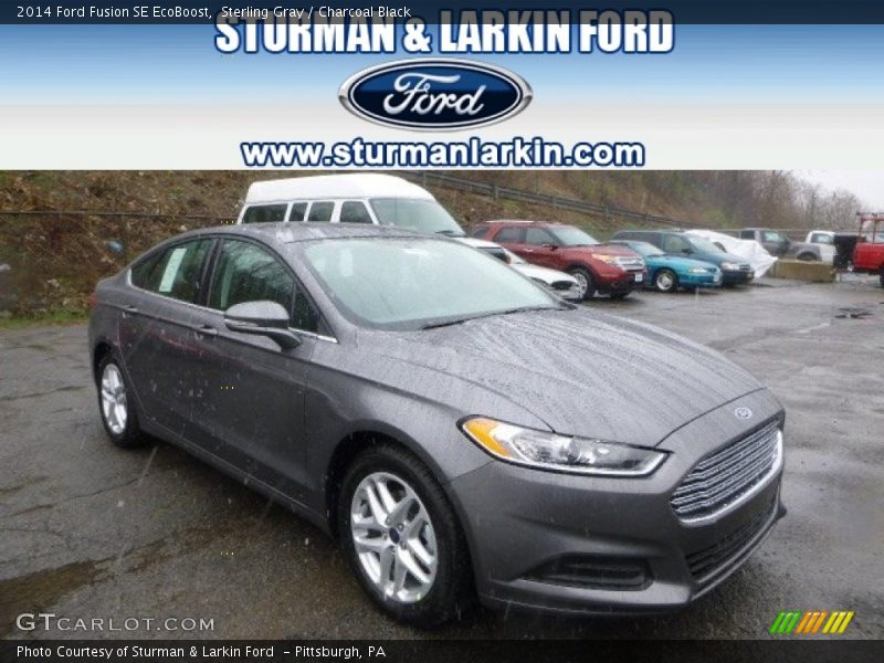 Sterling Gray / Charcoal Black 2014 Ford Fusion SE EcoBoost
