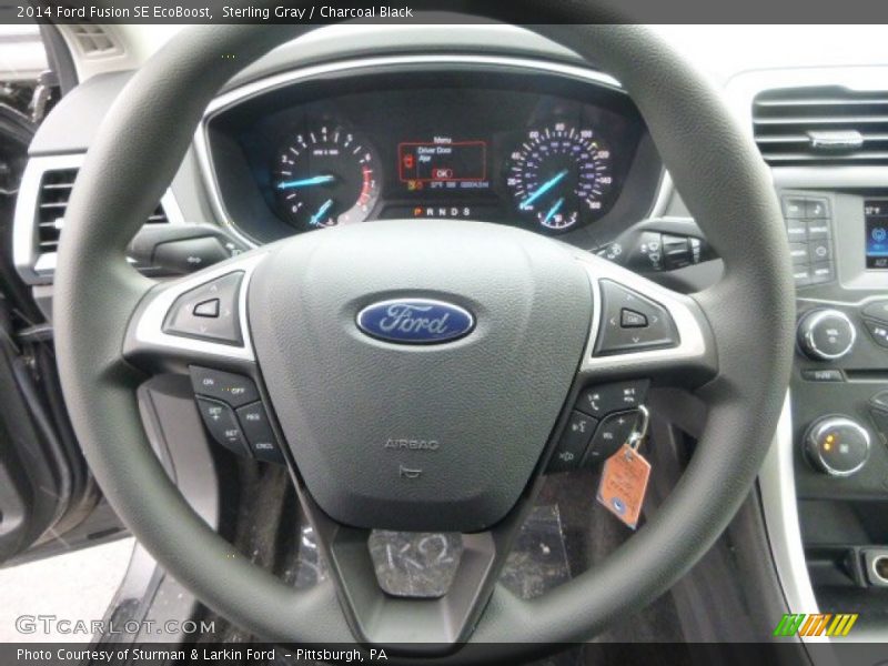 Sterling Gray / Charcoal Black 2014 Ford Fusion SE EcoBoost