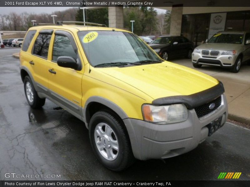 Chrome Yellow Metallic / Medium Graphite Grey 2001 Ford Escape XLT V6 4WD