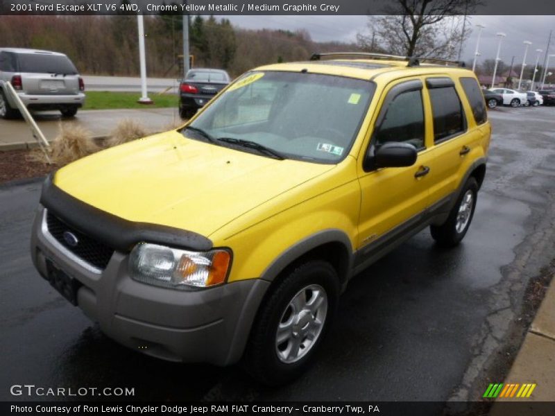 Chrome Yellow Metallic / Medium Graphite Grey 2001 Ford Escape XLT V6 4WD