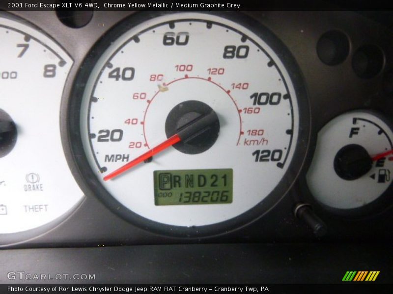 Chrome Yellow Metallic / Medium Graphite Grey 2001 Ford Escape XLT V6 4WD