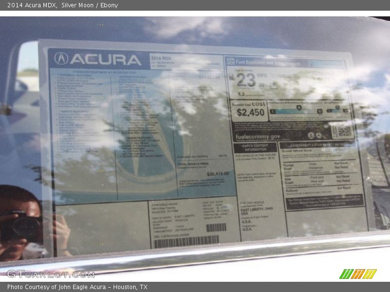 Silver Moon / Ebony 2014 Acura MDX