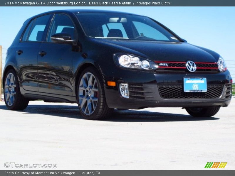 Deep Black Pearl Metallic / Intelagos Plaid Cloth 2014 Volkswagen GTI 4 Door Wolfsburg Edition