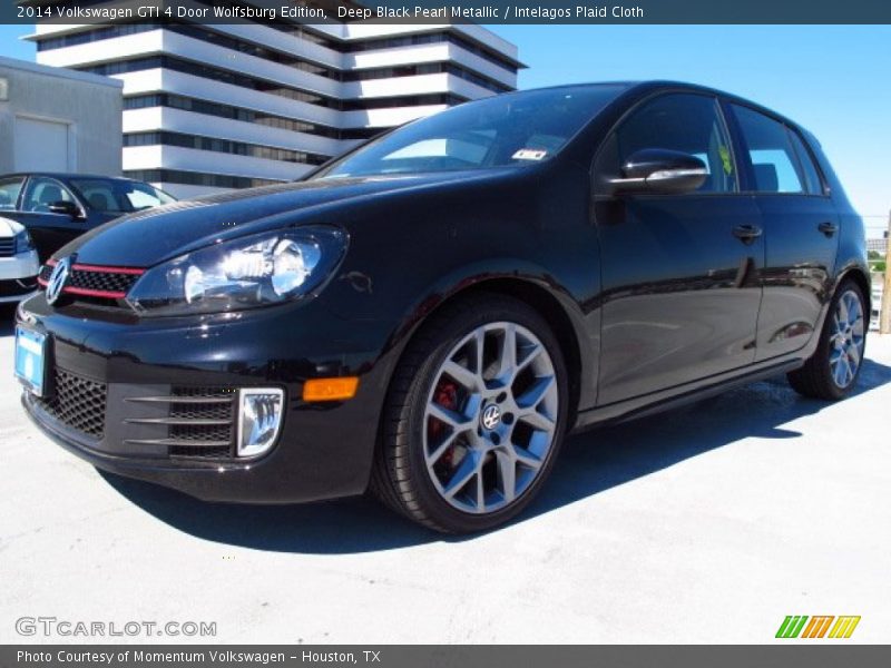 Deep Black Pearl Metallic / Intelagos Plaid Cloth 2014 Volkswagen GTI 4 Door Wolfsburg Edition