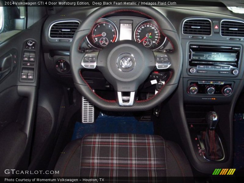 Deep Black Pearl Metallic / Intelagos Plaid Cloth 2014 Volkswagen GTI 4 Door Wolfsburg Edition