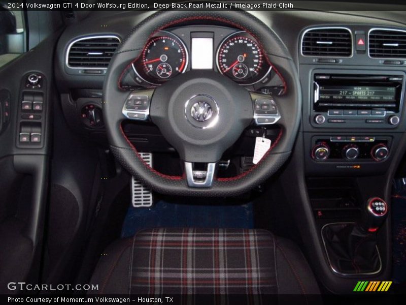 Deep Black Pearl Metallic / Intelagos Plaid Cloth 2014 Volkswagen GTI 4 Door Wolfsburg Edition