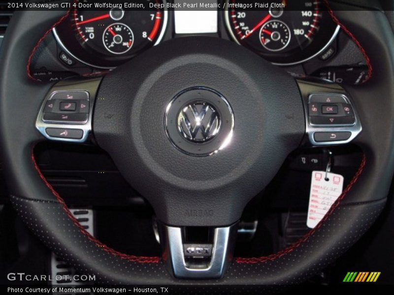 Deep Black Pearl Metallic / Intelagos Plaid Cloth 2014 Volkswagen GTI 4 Door Wolfsburg Edition