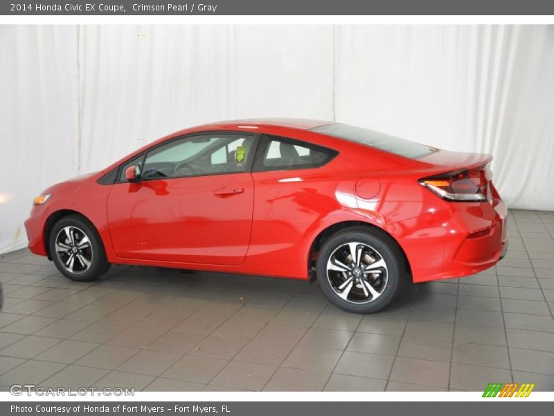 Crimson Pearl / Gray 2014 Honda Civic EX Coupe