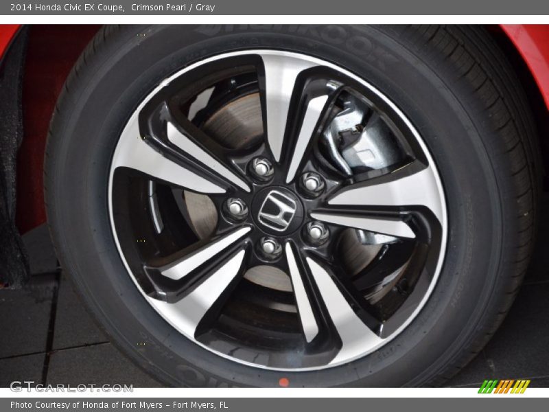 Crimson Pearl / Gray 2014 Honda Civic EX Coupe
