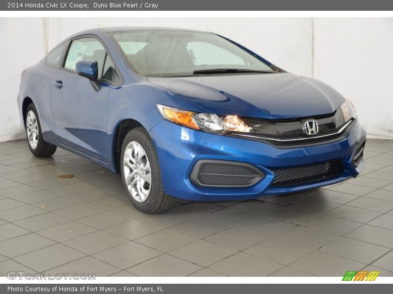Dyno Blue Pearl / Gray 2014 Honda Civic LX Coupe