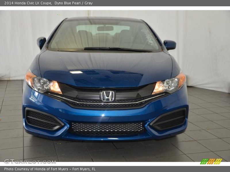Dyno Blue Pearl / Gray 2014 Honda Civic LX Coupe