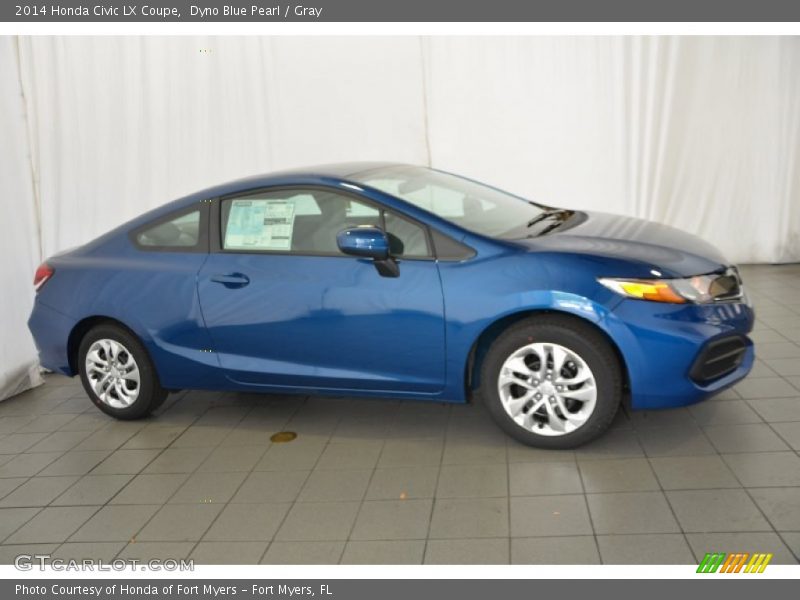 Dyno Blue Pearl / Gray 2014 Honda Civic LX Coupe