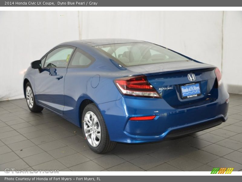 Dyno Blue Pearl / Gray 2014 Honda Civic LX Coupe