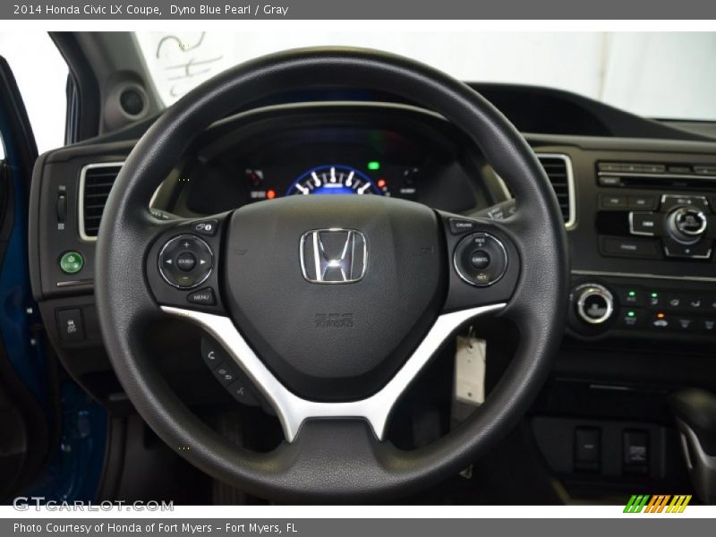 Dyno Blue Pearl / Gray 2014 Honda Civic LX Coupe