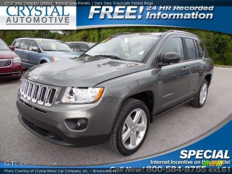 Mineral Gray Metallic / Dark Slate Gray/Light Pebble Beige 2012 Jeep Compass Limited