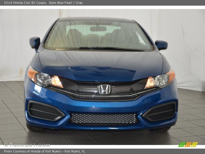 Dyno Blue Pearl / Gray 2014 Honda Civic EX Coupe