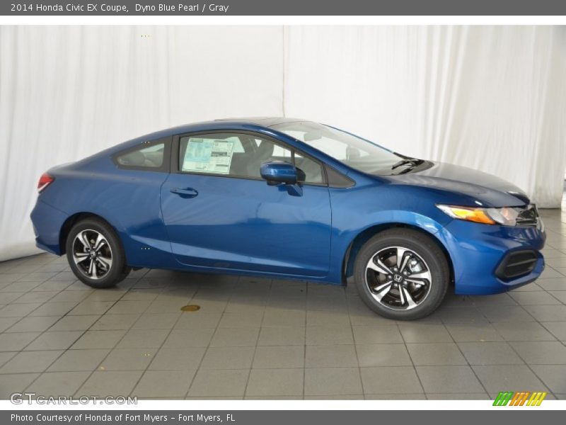 Dyno Blue Pearl / Gray 2014 Honda Civic EX Coupe