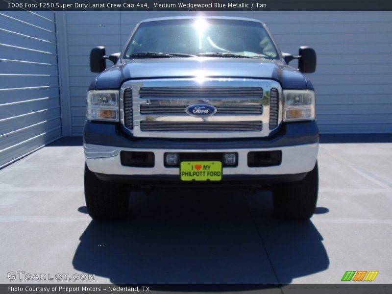 Medium Wedgewood Blue Metallic / Tan 2006 Ford F250 Super Duty Lariat Crew Cab 4x4
