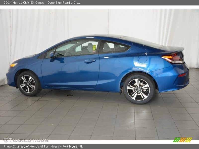Dyno Blue Pearl / Gray 2014 Honda Civic EX Coupe