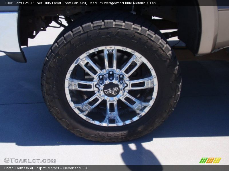Medium Wedgewood Blue Metallic / Tan 2006 Ford F250 Super Duty Lariat Crew Cab 4x4