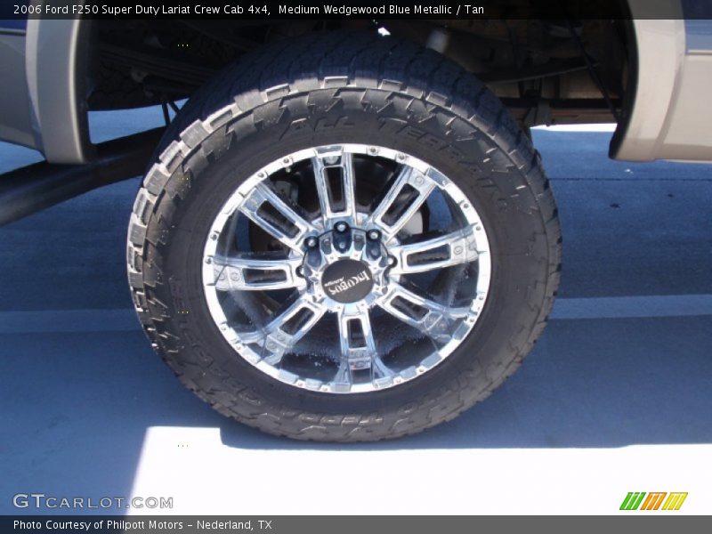 Medium Wedgewood Blue Metallic / Tan 2006 Ford F250 Super Duty Lariat Crew Cab 4x4