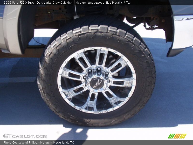 Medium Wedgewood Blue Metallic / Tan 2006 Ford F250 Super Duty Lariat Crew Cab 4x4