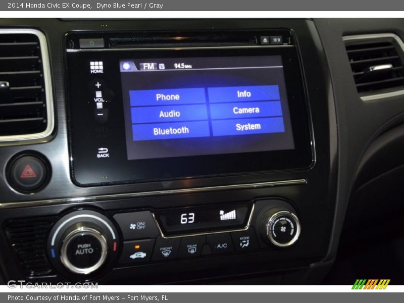 Dyno Blue Pearl / Gray 2014 Honda Civic EX Coupe