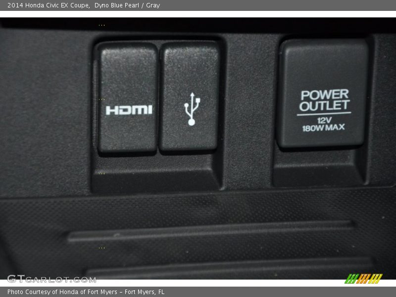 Dyno Blue Pearl / Gray 2014 Honda Civic EX Coupe