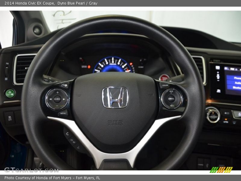 Dyno Blue Pearl / Gray 2014 Honda Civic EX Coupe