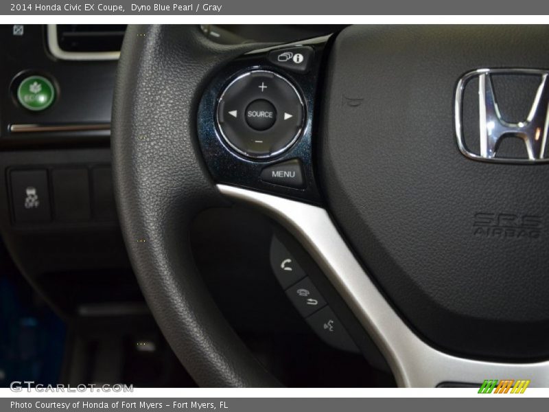Dyno Blue Pearl / Gray 2014 Honda Civic EX Coupe