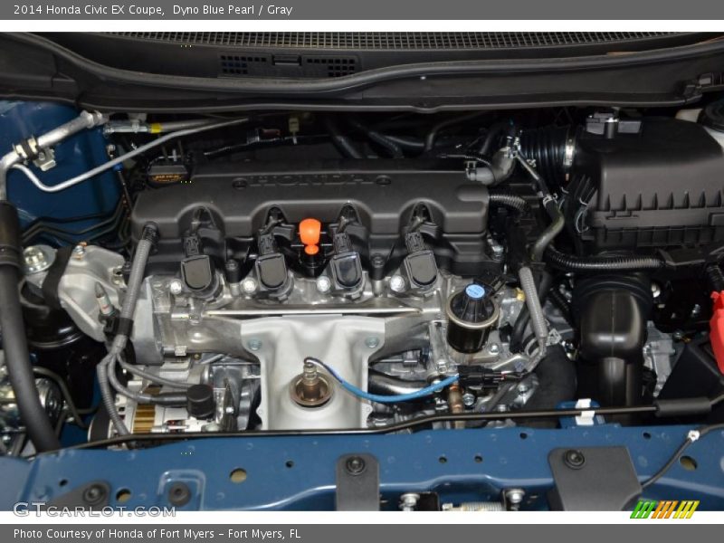Dyno Blue Pearl / Gray 2014 Honda Civic EX Coupe