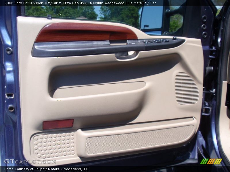 Medium Wedgewood Blue Metallic / Tan 2006 Ford F250 Super Duty Lariat Crew Cab 4x4