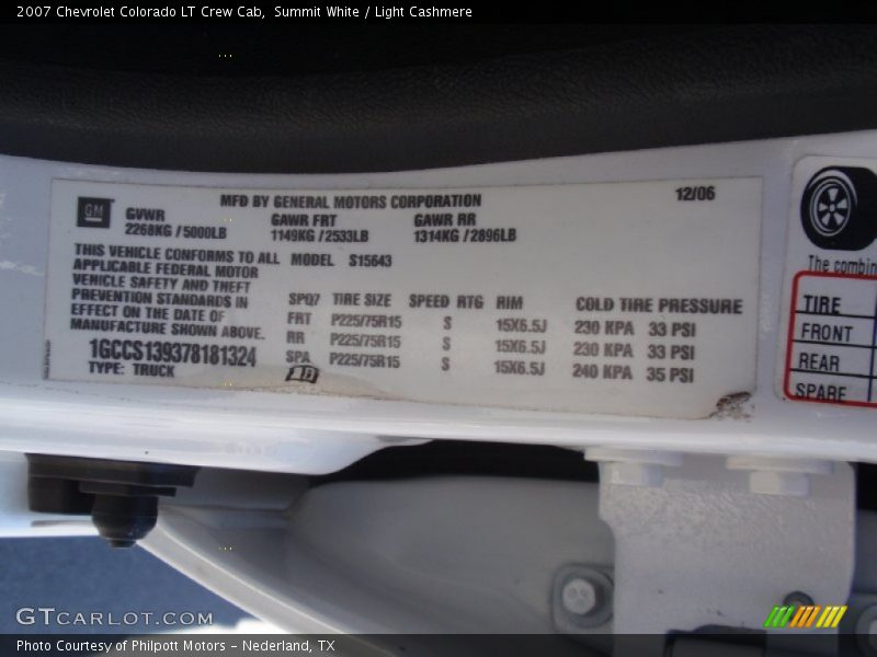 Summit White / Light Cashmere 2007 Chevrolet Colorado LT Crew Cab