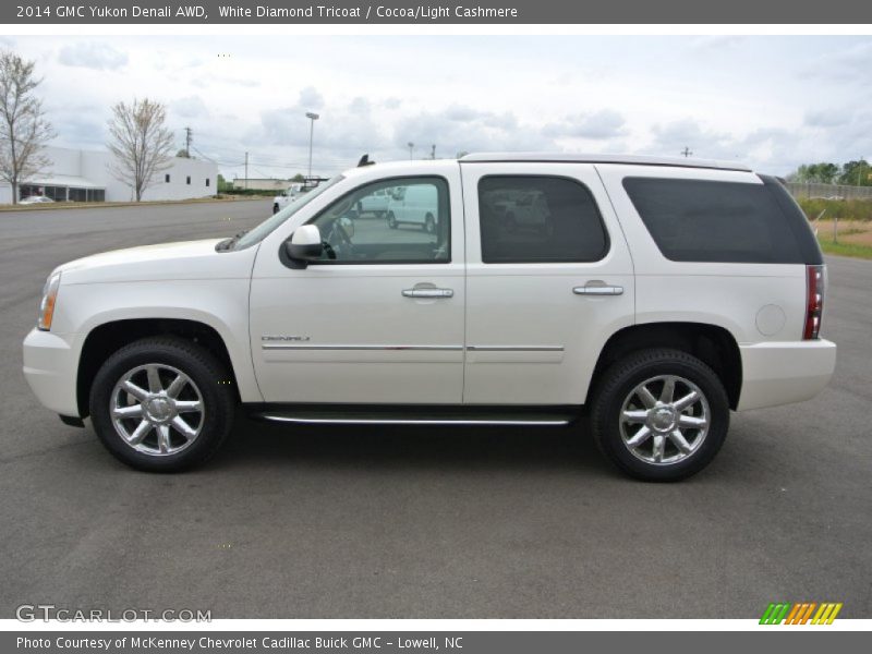 White Diamond Tricoat / Cocoa/Light Cashmere 2014 GMC Yukon Denali AWD