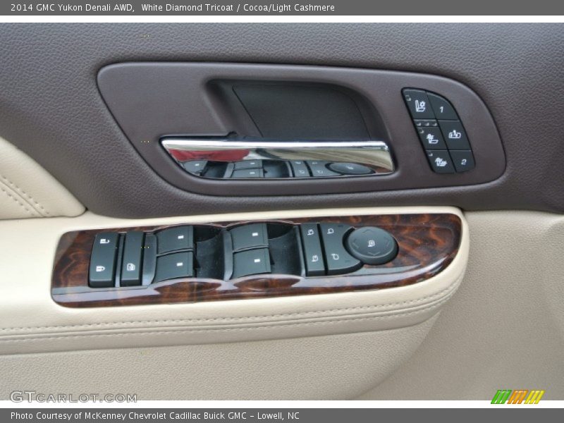 White Diamond Tricoat / Cocoa/Light Cashmere 2014 GMC Yukon Denali AWD
