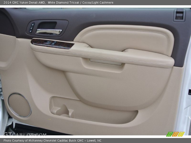 White Diamond Tricoat / Cocoa/Light Cashmere 2014 GMC Yukon Denali AWD