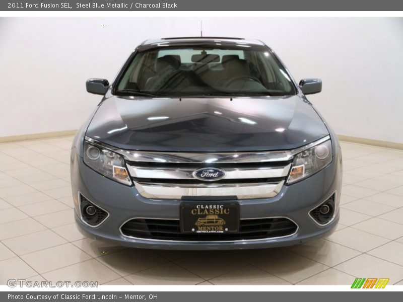 Steel Blue Metallic / Charcoal Black 2011 Ford Fusion SEL