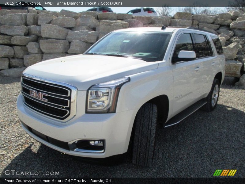 White Diamond Tricoat / Cocoa/Dune 2015 GMC Yukon SLT 4WD