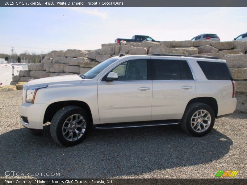 White Diamond Tricoat / Cocoa/Dune 2015 GMC Yukon SLT 4WD