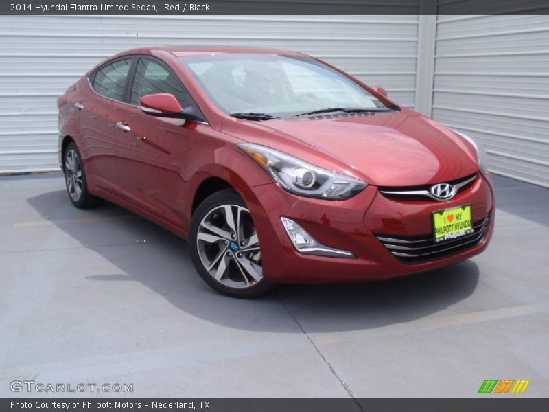 Red / Black 2014 Hyundai Elantra Limited Sedan