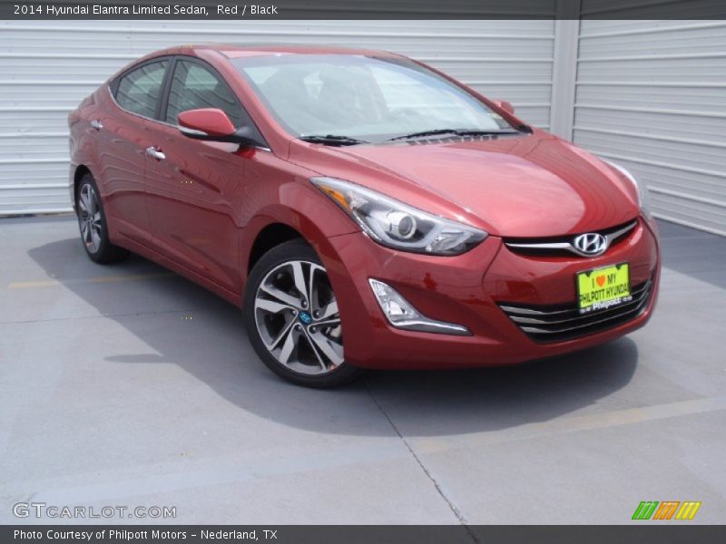 Red / Black 2014 Hyundai Elantra Limited Sedan